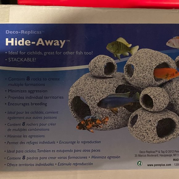 Penn Plax Aquarium Fish Hideaway - 8 rocks New in  Box - Picture 1 of 1